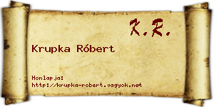 Krupka Róbert névjegykártya