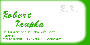 robert krupka business card